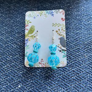 Turquoise and Glass Earrings
